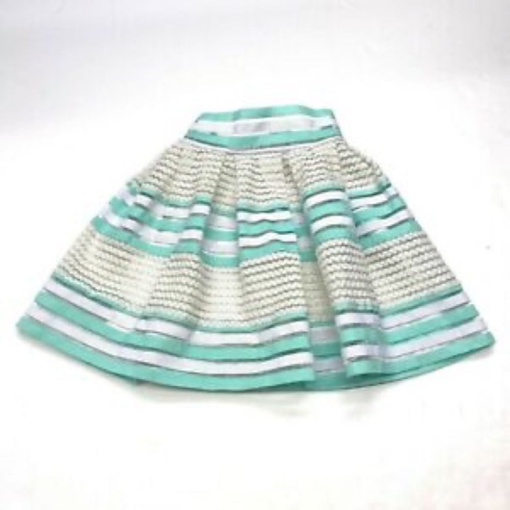 Emma & Elsa Striped‎ Skirt Teal Blue Striped, 10/12